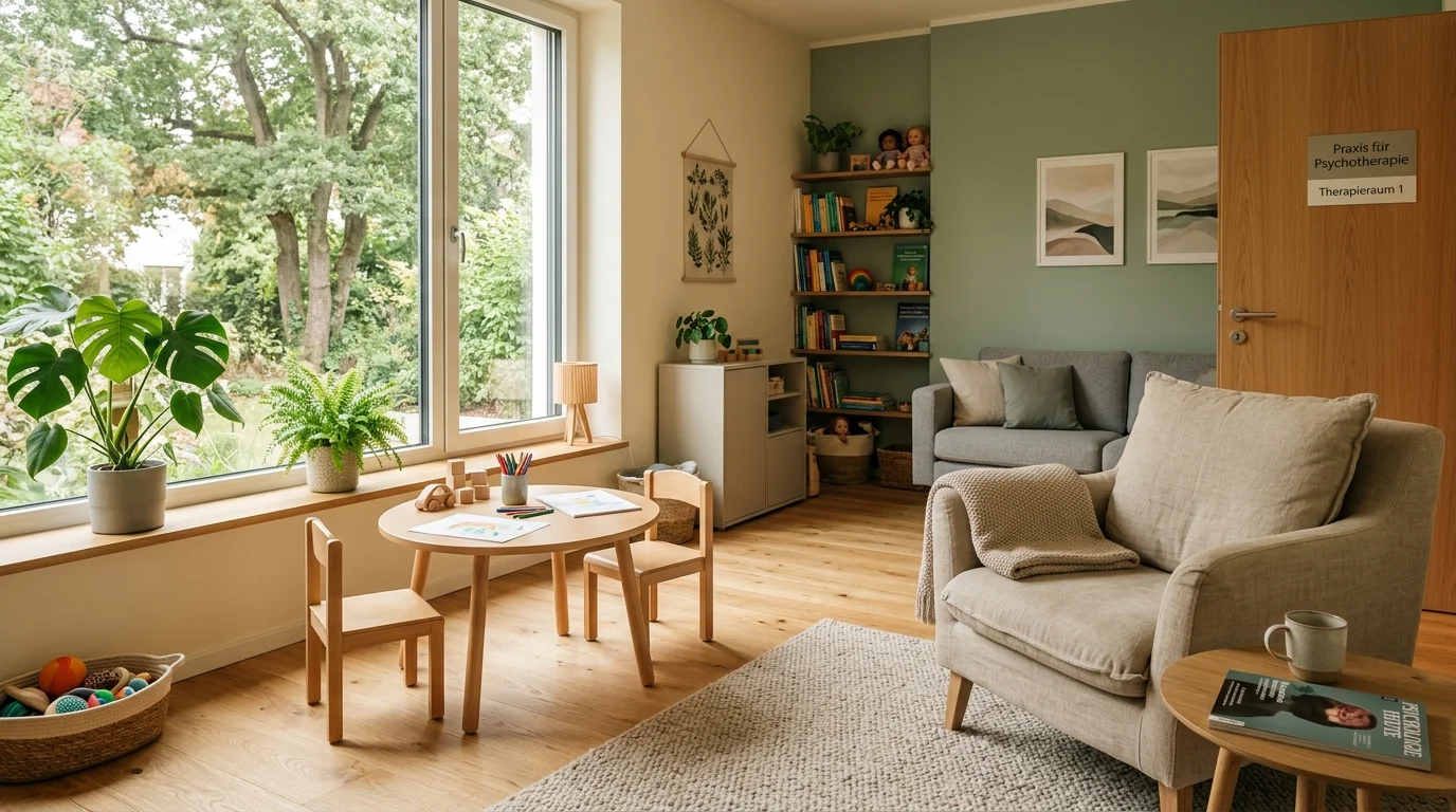 Heller Therapieraum der Praxis Anne Acar in der Wilhelm-Weber-Straße 14, Göttingen